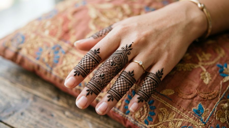 Chic Net Finger Bands Mehndi