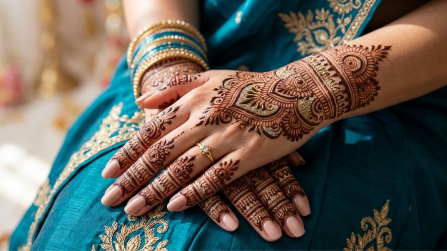 Glitter Mehndi Design