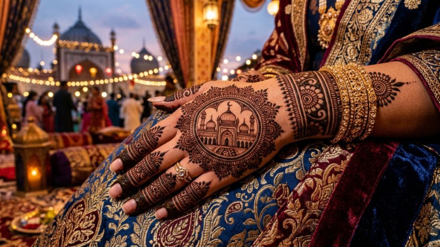 Royal Eid Mosque Mandala Mehndi Design