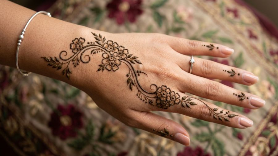 Simple Blossom Bel Mehndi Design