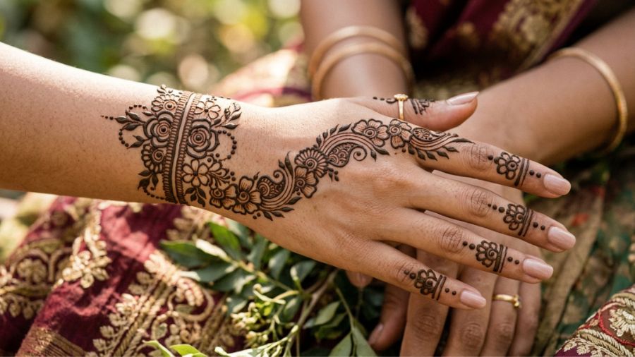 Simple Flower Bracelet Mehndi