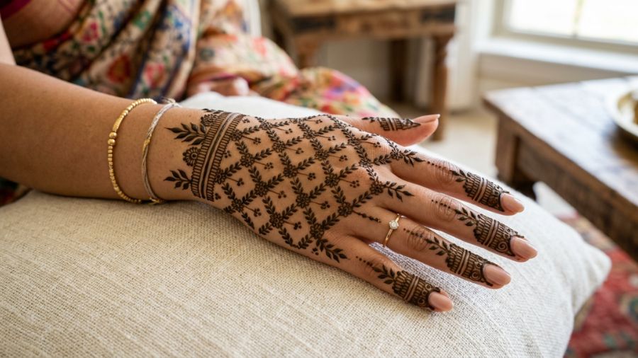 Simple Jaal Mehndi Design