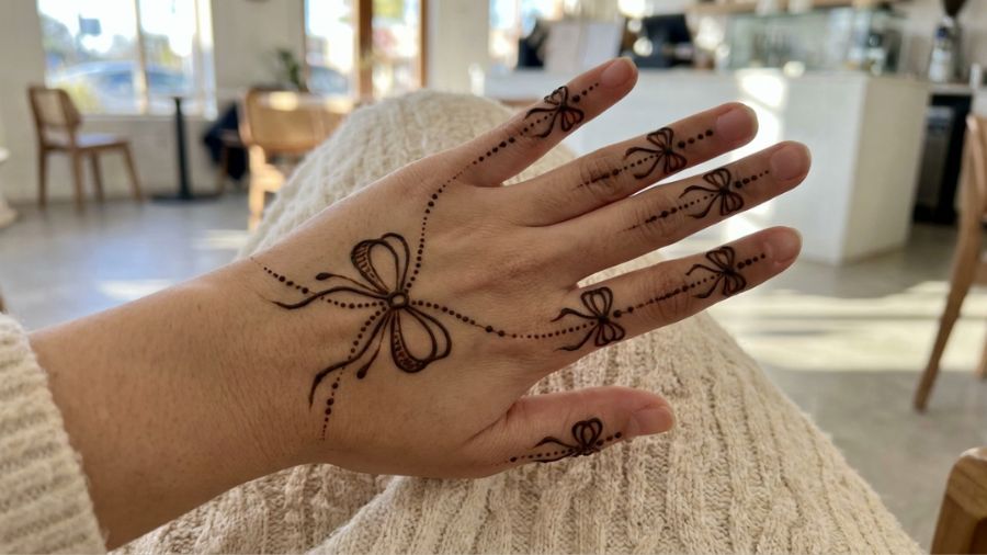 Trendy Bow-Inspired Mehndi