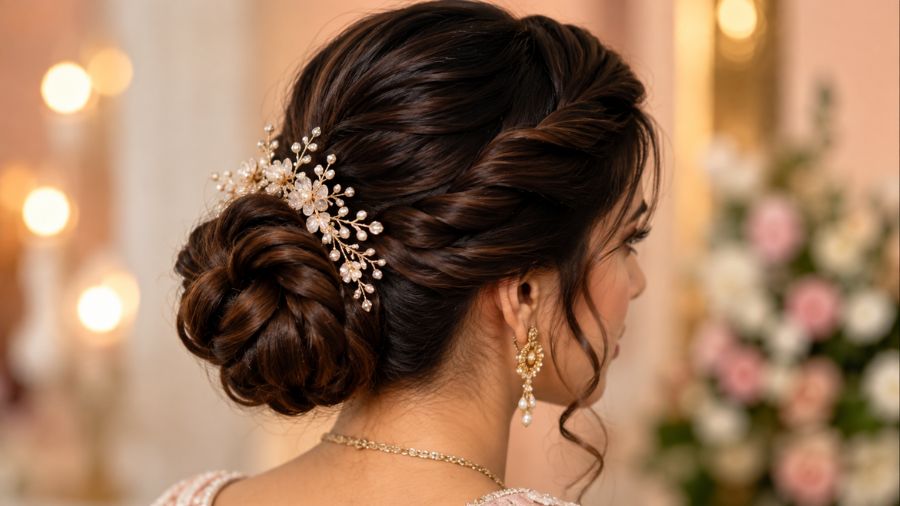 Twist-Back Front with a Chignon Bun