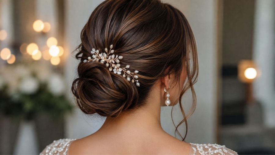 Chignon with Pretty Accessories